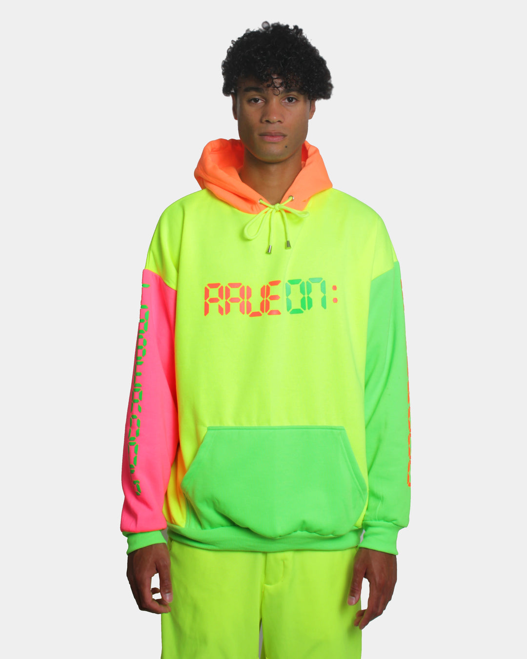 RAVE ON OVERSIZED HOODIE MULTI NEON Cyberdog