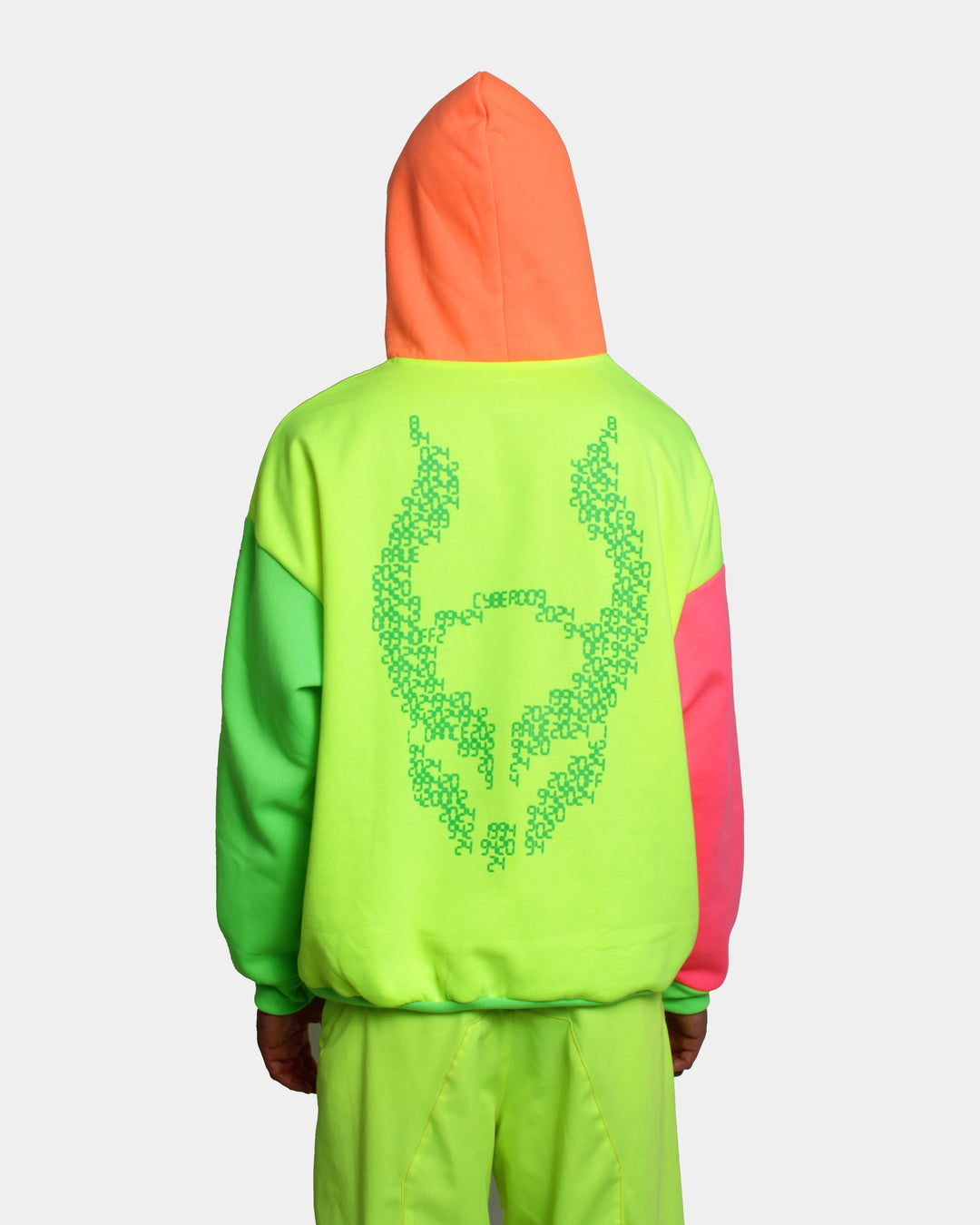 RAVE ON OVERSIZED HOODIE MULTI NEON