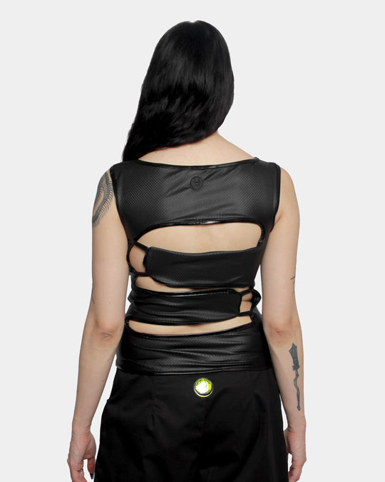 BREAKDOWN VEST BLACK PVC