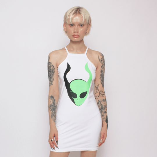 INVASION TANK DRESS WHITE