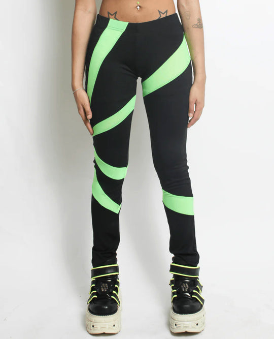 LASER LEGGINGS BLACK / GREEN