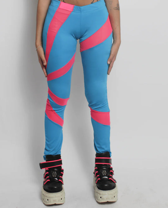 LASER LEGGINGS BLUE / PINK
