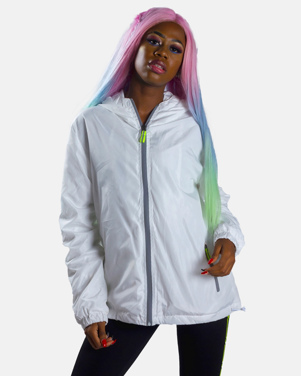 LIGHT UP RAINCOAT UV REATIVE MULTI COLOUR LIGHTS