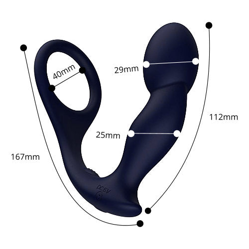 REV-PRO REMOTE CONTROLLED SILICONE PROSTATE MASSAGER WITH RING