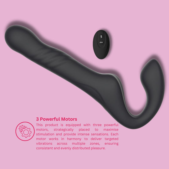 MINA SURGE REMOTE CONTROL THRUSTING & VIBRATING STRAPLESS STRAP ON