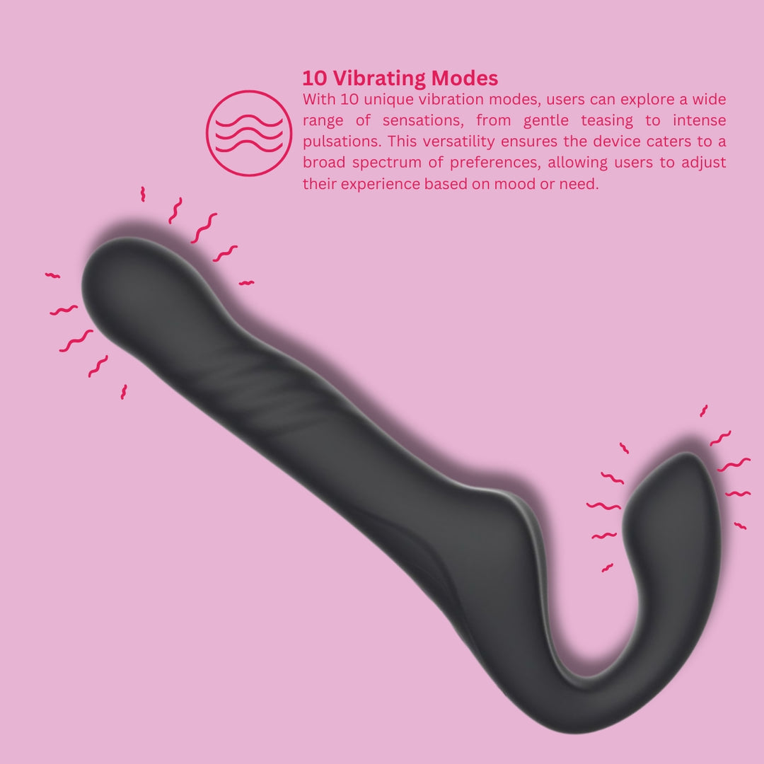 MINA SURGE REMOTE CONTROL THRUSTING & VIBRATING STRAPLESS STRAP ON