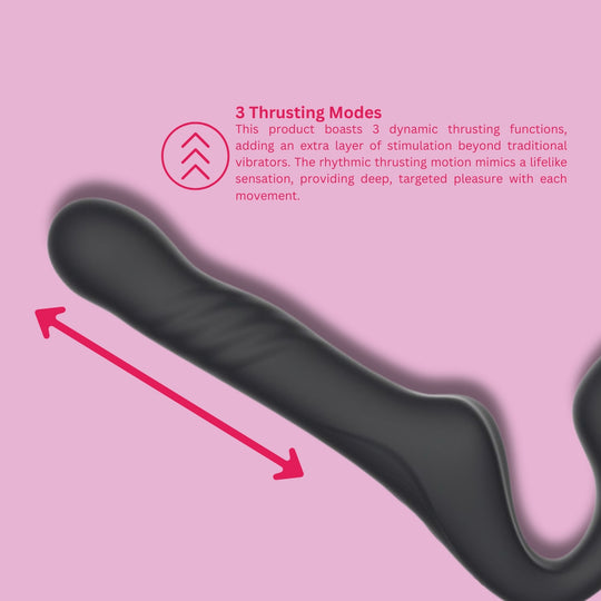 MINA SURGE REMOTE CONTROL THRUSTING & VIBRATING STRAPLESS STRAP ON