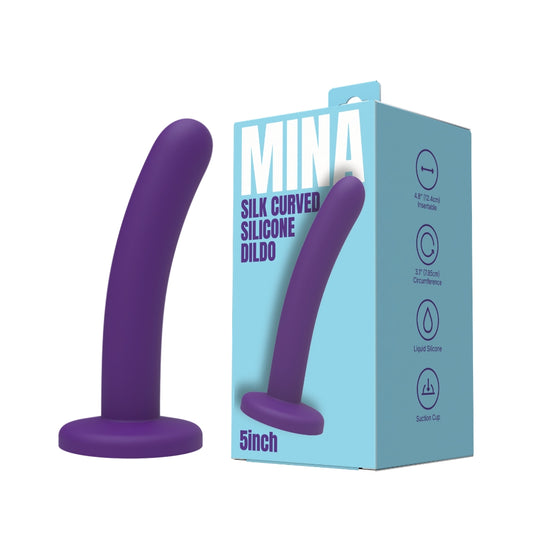 MINA SILK CURVED 5 INCH SILICONE DILDO