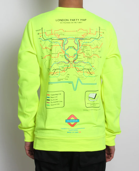 PARTY MAP SWEATSHIRT FLUO YELLOW