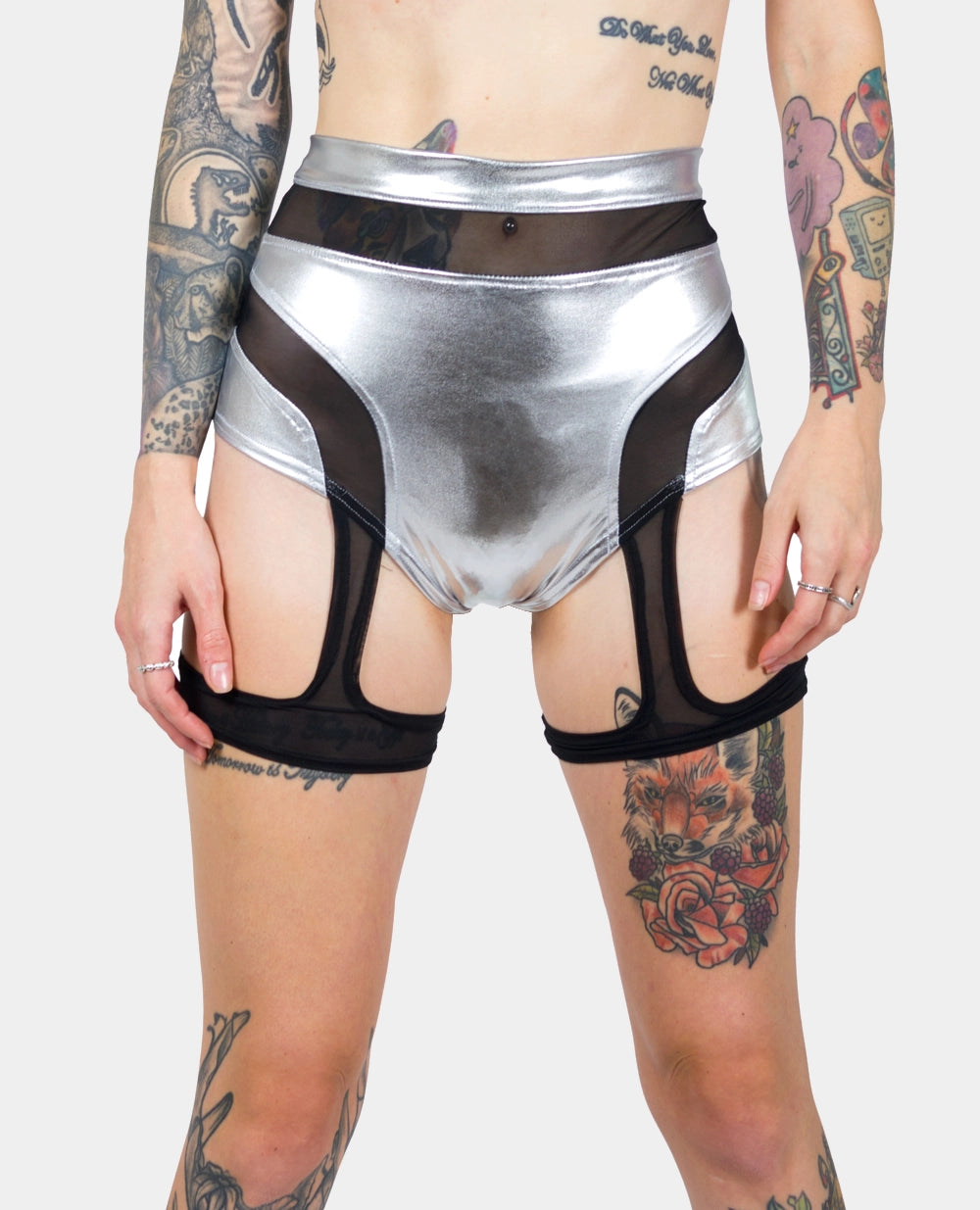 PROTECTION XXX HOTPANTS SILVER / BLACK MESH