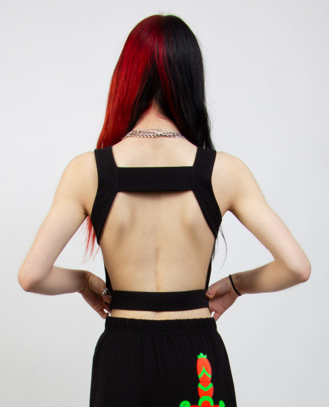 TATTOO ROSE CROP HARNESS TOP