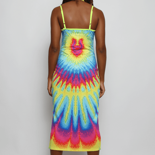 TIE DYE FRONT SPLIT DRESS