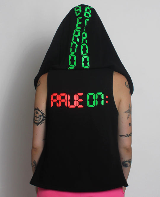 RAVE ON DRAPE GILET BLACK