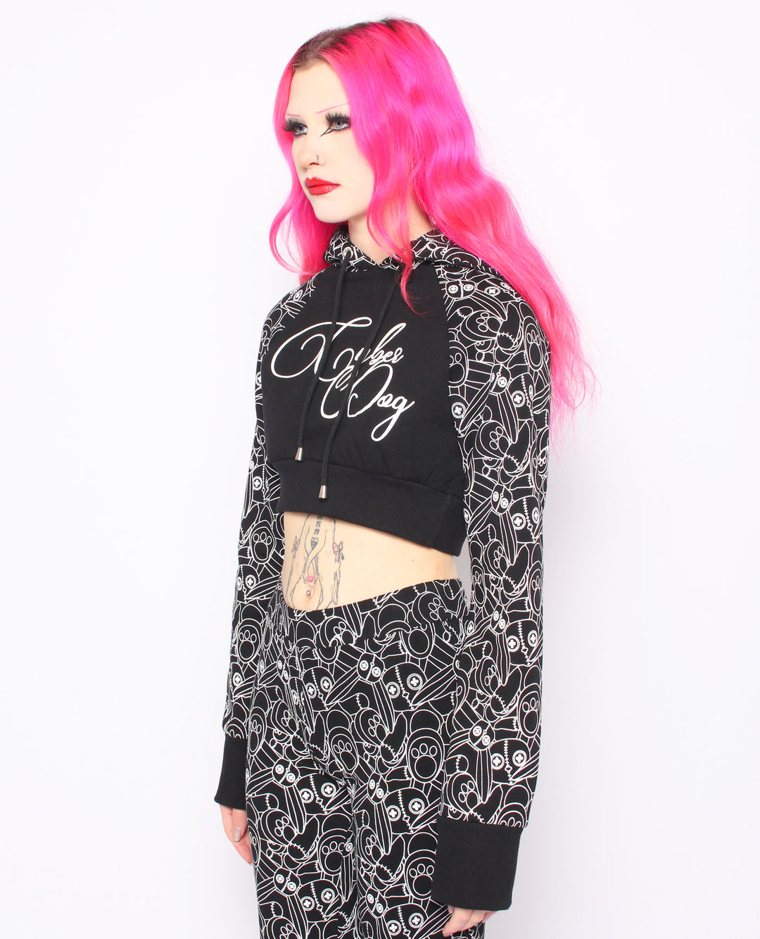 CROP HOODIE BUNNY BUSINESS