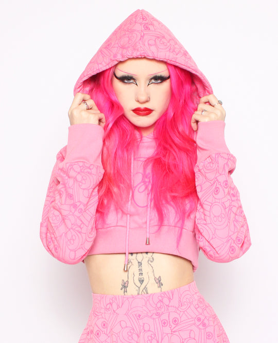 CROP HOODIE BUNNY BUSINESS