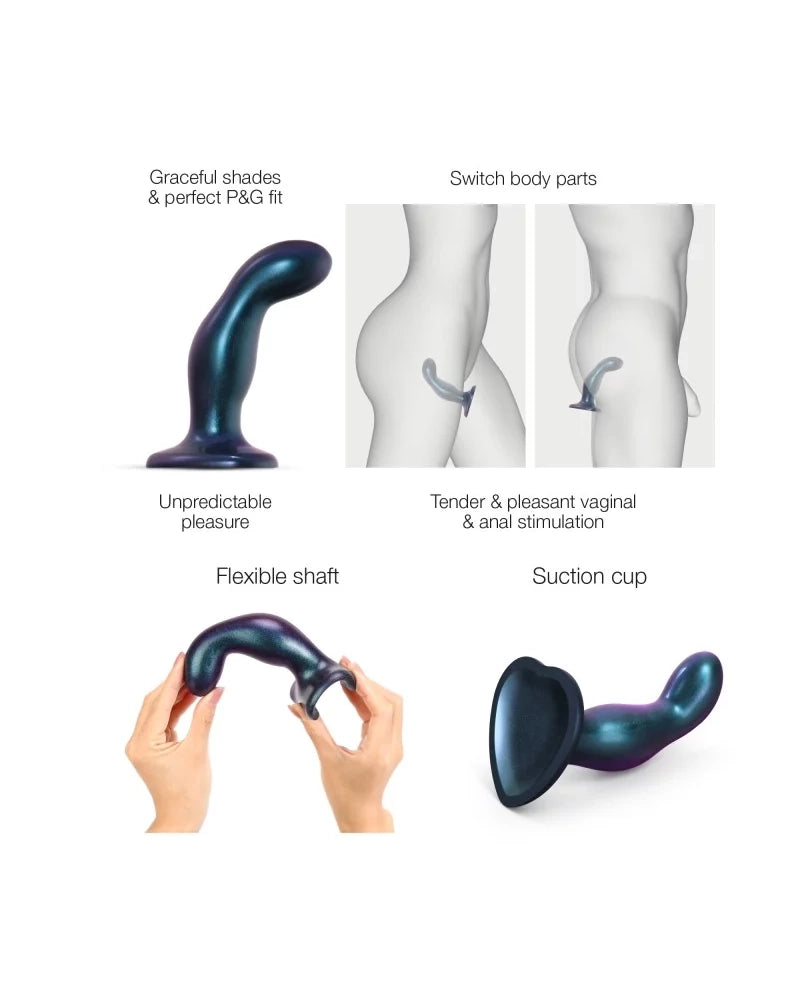 STRAP-ON-ME - DILDO PLUG SNAKY METALLIC BLUE