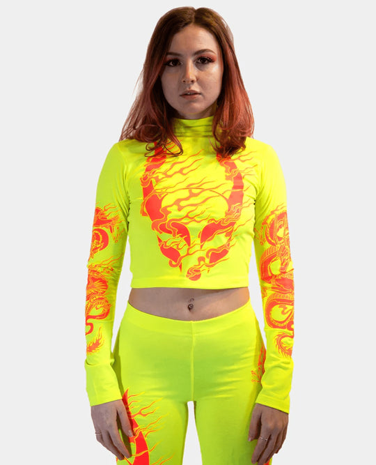 DRAGONITE HIGH NECK LONG SLEEVE TOP FLUO / YELLOW
