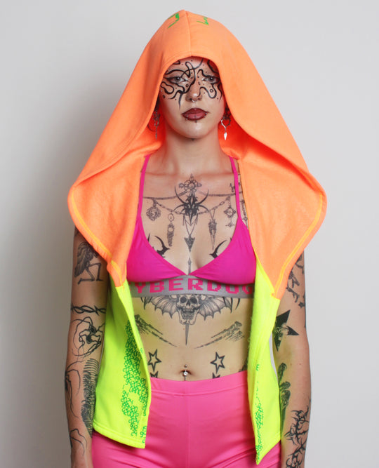 RAVE ON DRAPE GILET MUTLI NEON