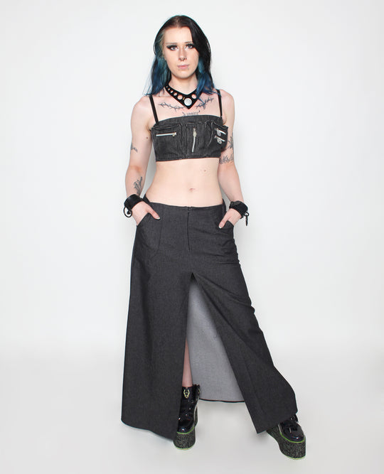 EXPOSER SKIRT BLACK DENIM
