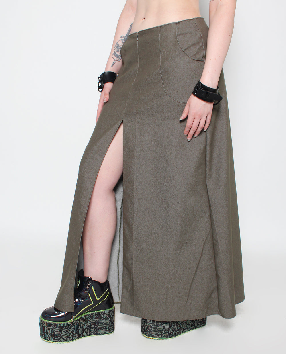 EXPOSER SKIRT KHAKI DENIM
