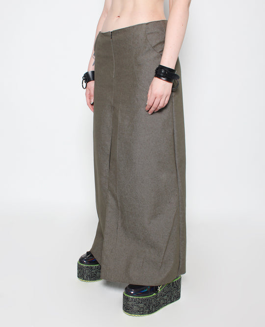 EXPOSER SKIRT KHAKI DENIM