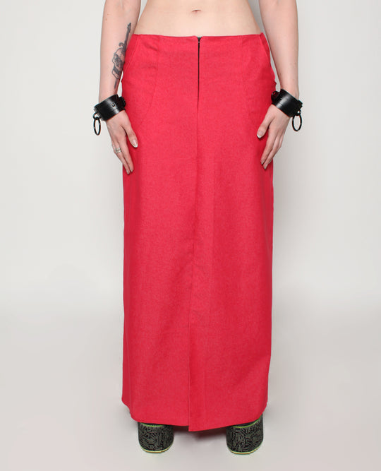 EXPOSER SKIRT RED DENIM