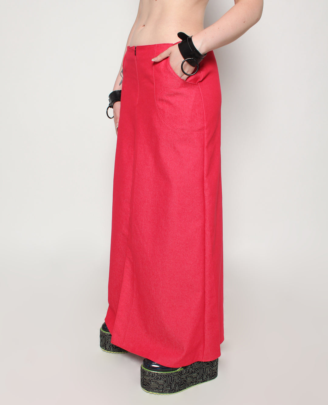 EXPOSER SKIRT RED DENIM