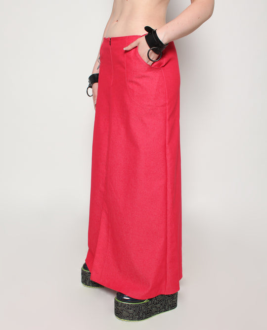 EXPOSER SKIRT RED DENIM