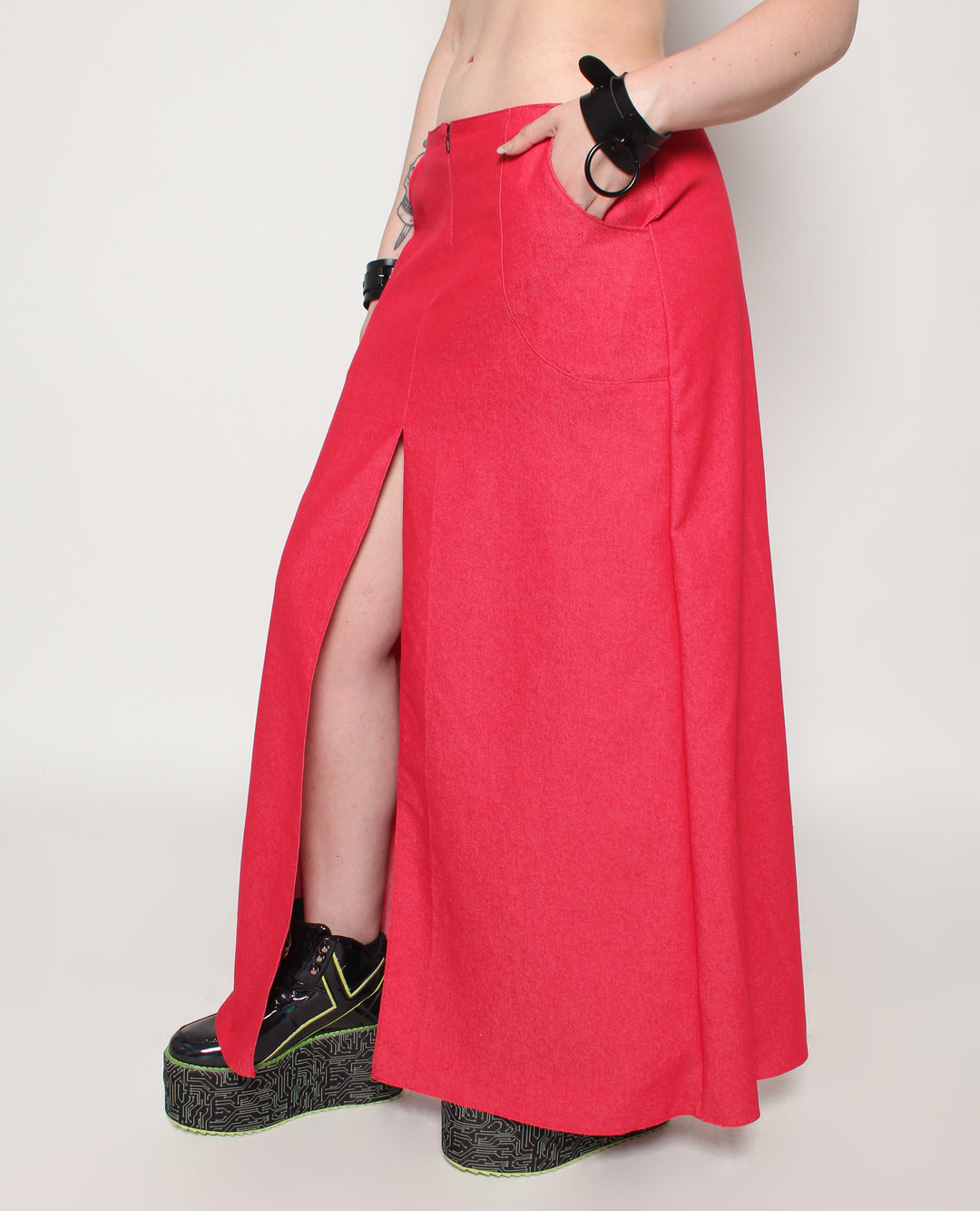 EXPOSER SKIRT RED DENIM