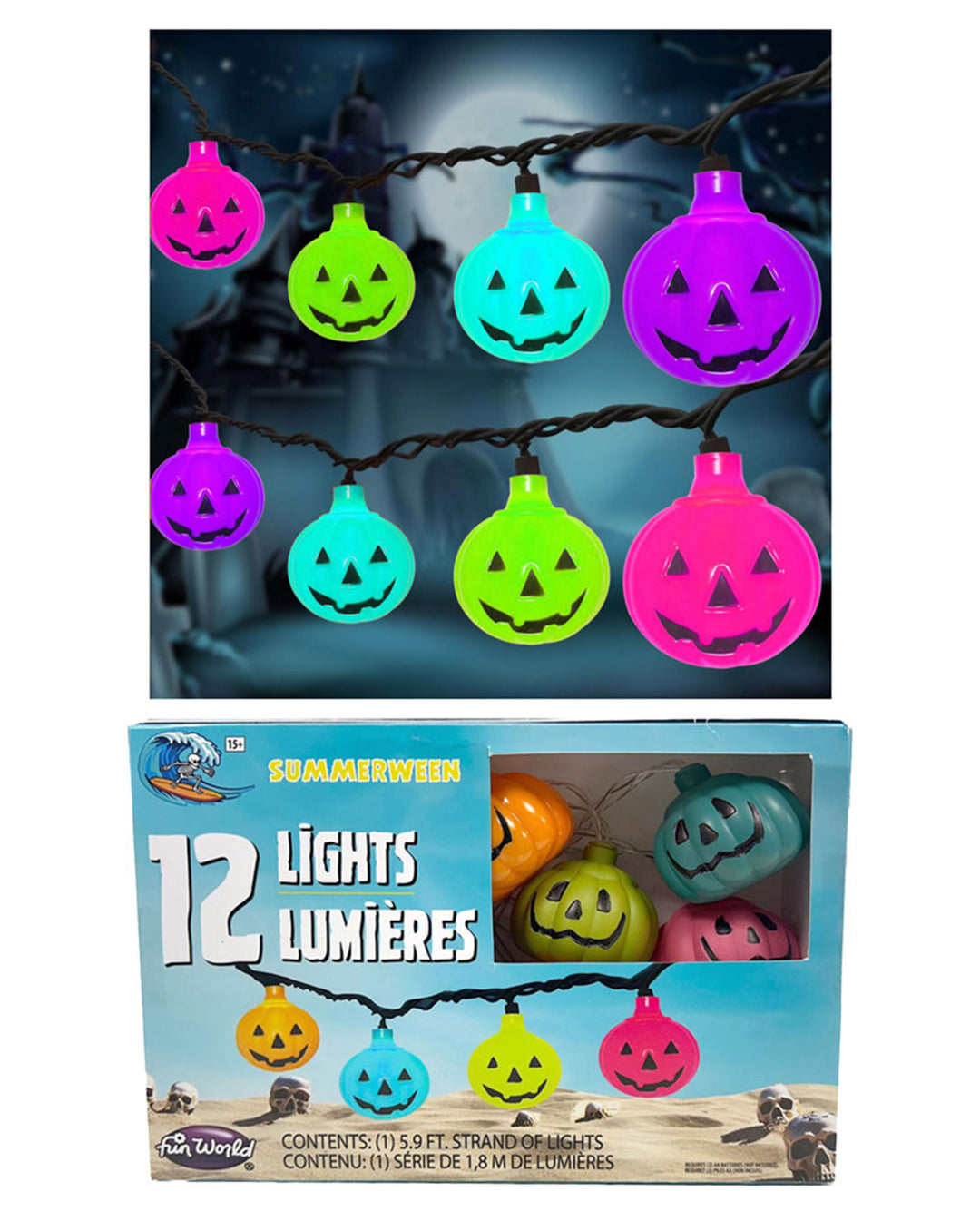 SUMMERWEEN RAINBOW PUMPKIN STRING LIGHT