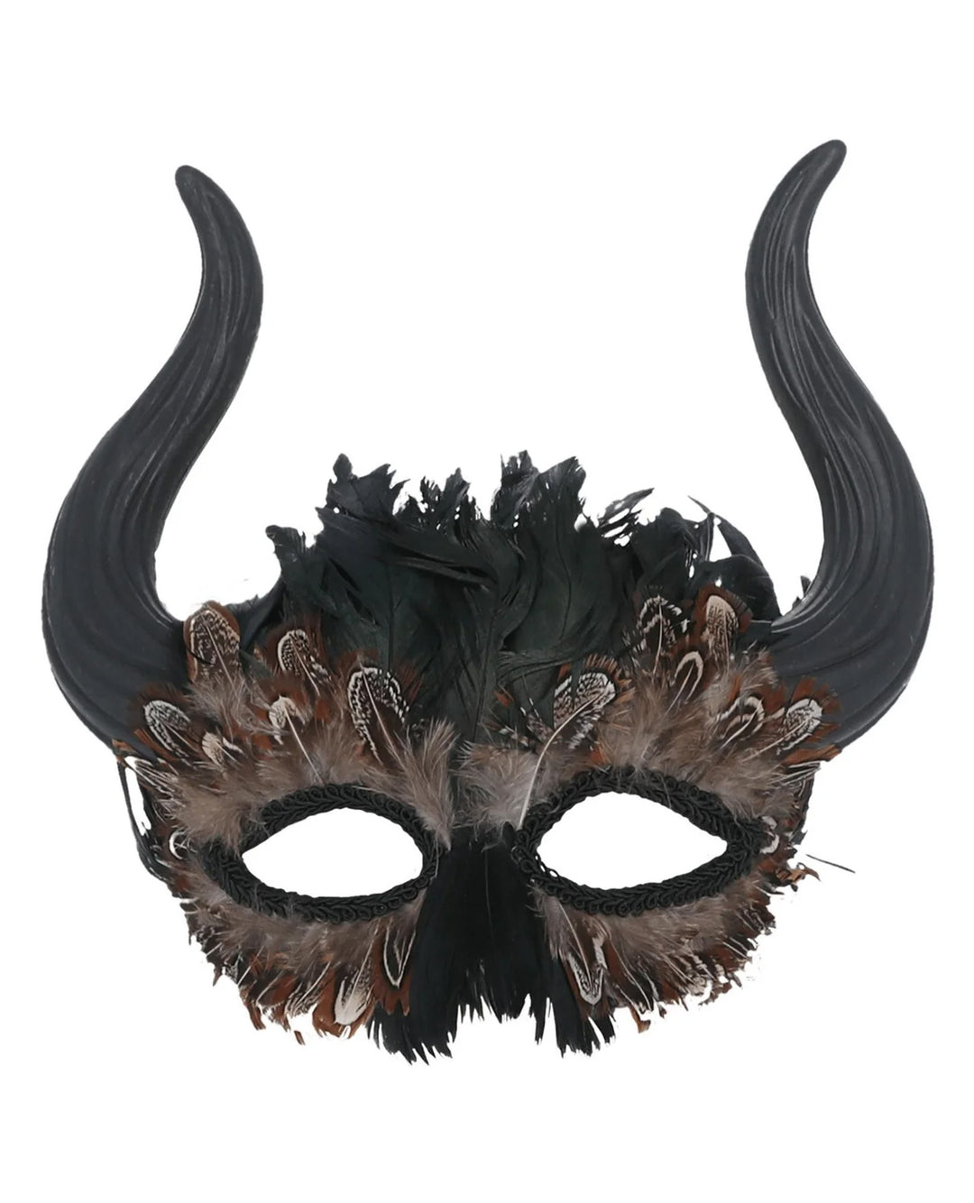 FEATHERED VENETIAN HORNED MASK