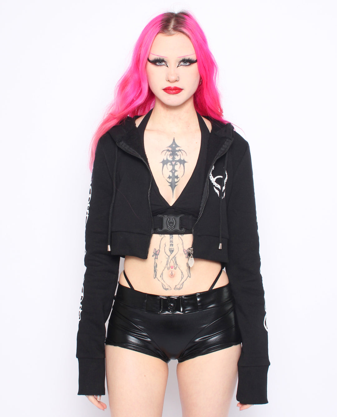 CROP ZIP HOODIE CYBER GOTHICA