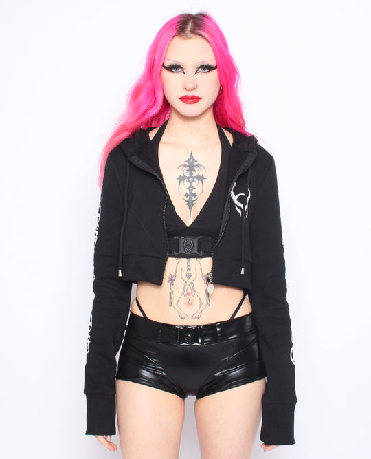 CROP ZIP HOODIE CYBER GOTHICA