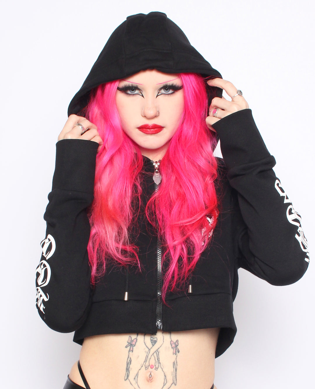 CROP ZIP HOODIE CYBER GOTHICA