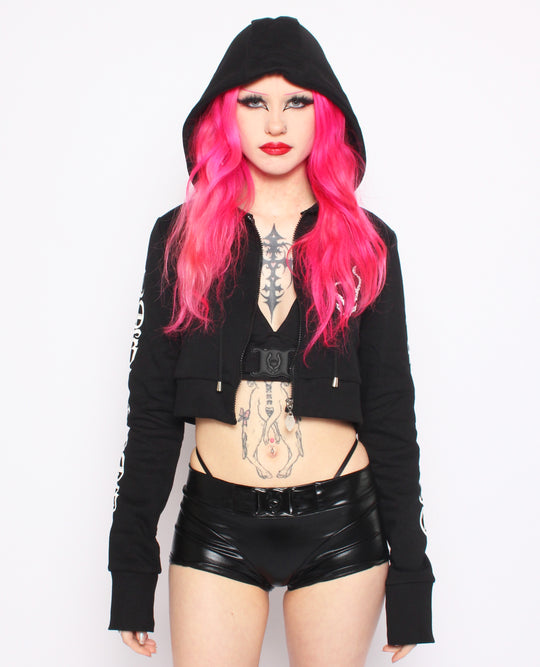 CROP ZIP HOODIE CYBER GOTHICA