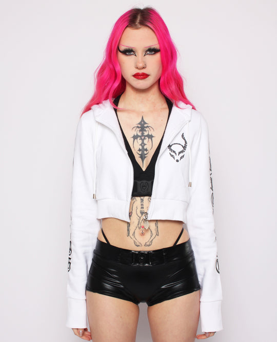 CROP ZIP HOODIE CYBER GOTHICA