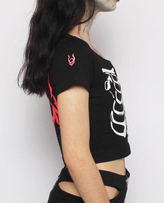 HEARTS & BONES CROP TEE GIRLS