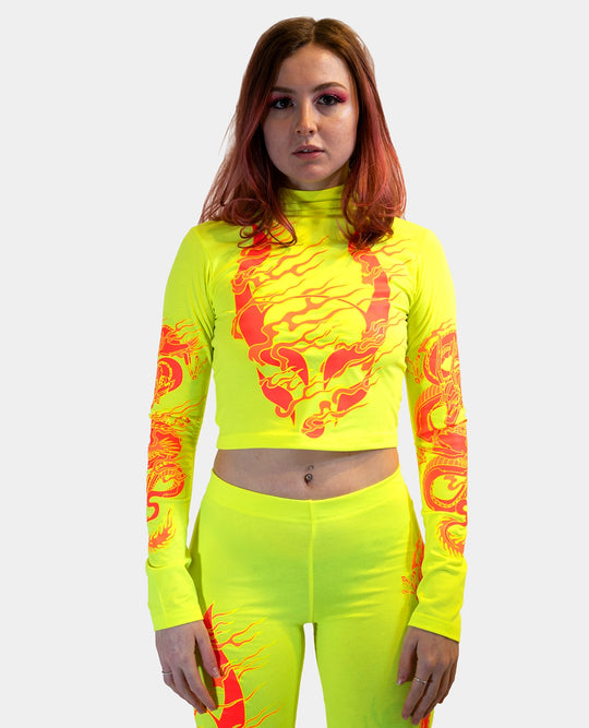DRAGONITE HIGH NECK LONG SLEEVE TOP FLUO / YELLOW