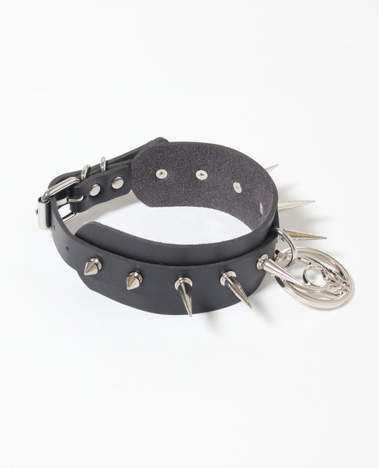 SPIKED LOGO COLLAR