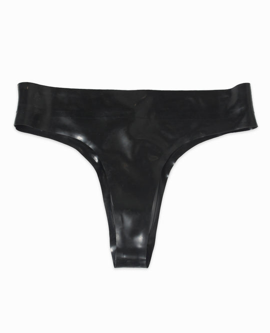 LATEX EXPOSED ZIP MENS THONG