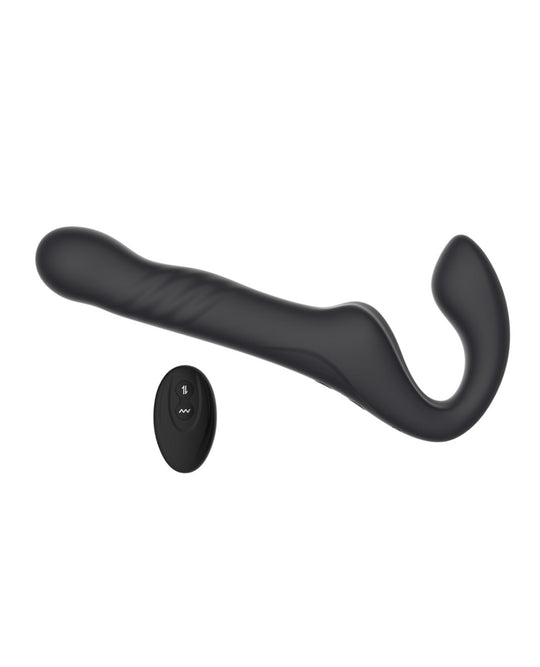 MINA SURGE REMOTE CONTROL THRUSTING &amp; VIBRATING STRAPLESS STRAP ON