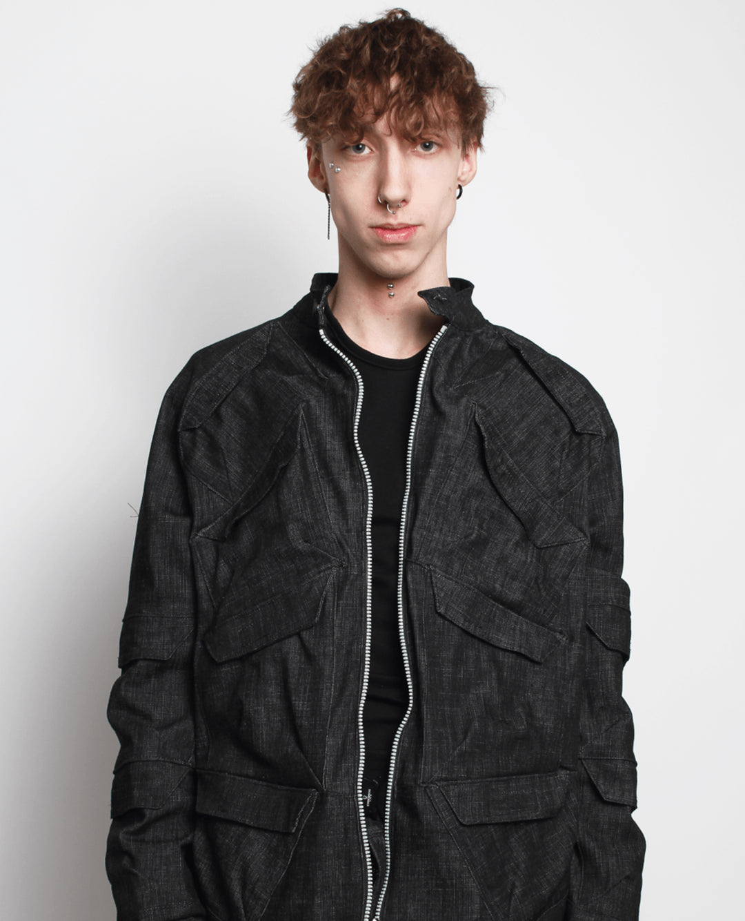 MULTI POCKET JACKET DARK BLUE DENIM