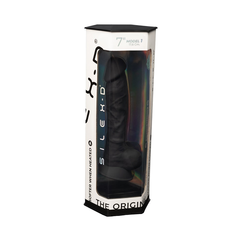 7 INCH REALISTIC SILICONE DUAL DENSITY DILDO WITH BALLS