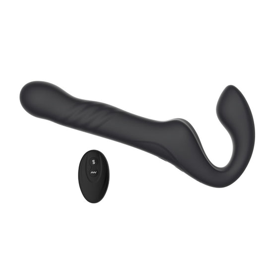 MINA SURGE REMOTE CONTROL THRUSTING & VIBRATING STRAPLESS STRAP ON