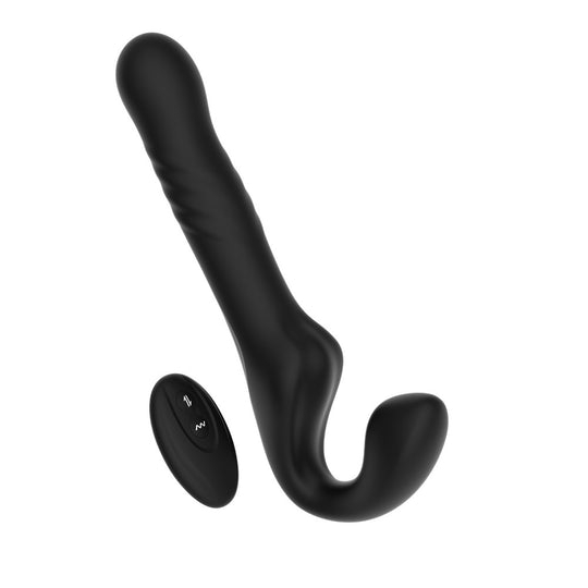 MINA SURGE REMOTE CONTROL THRUSTING & VIBRATING STRAPLESS STRAP ON