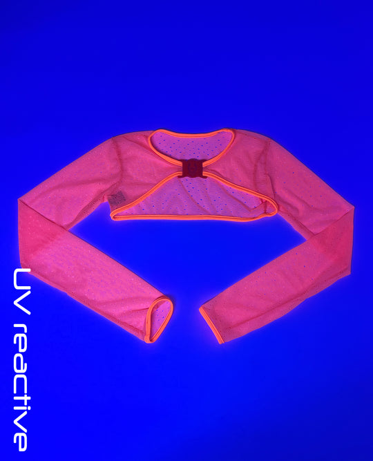 PERFORATED ROCKER MESH SHRUG