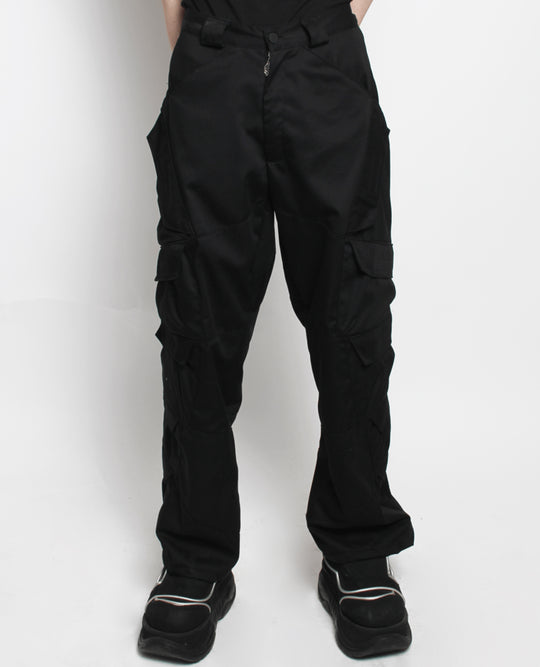 MULTI POCKET CARGO TROUSERS BLACK