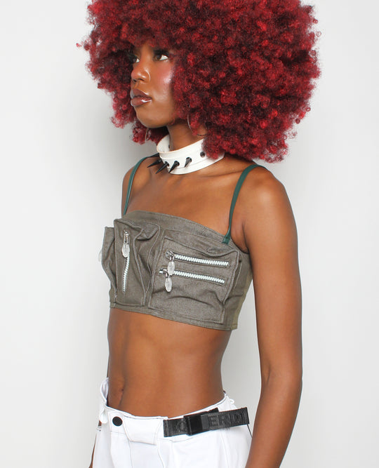 POCKET BRALET TOP KHAKI