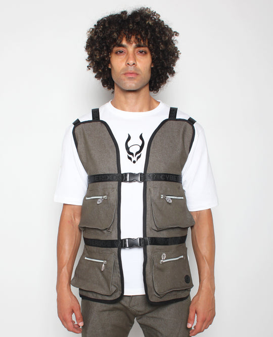 MULTI POCKET GILET / WAISTCOAT KHAKI