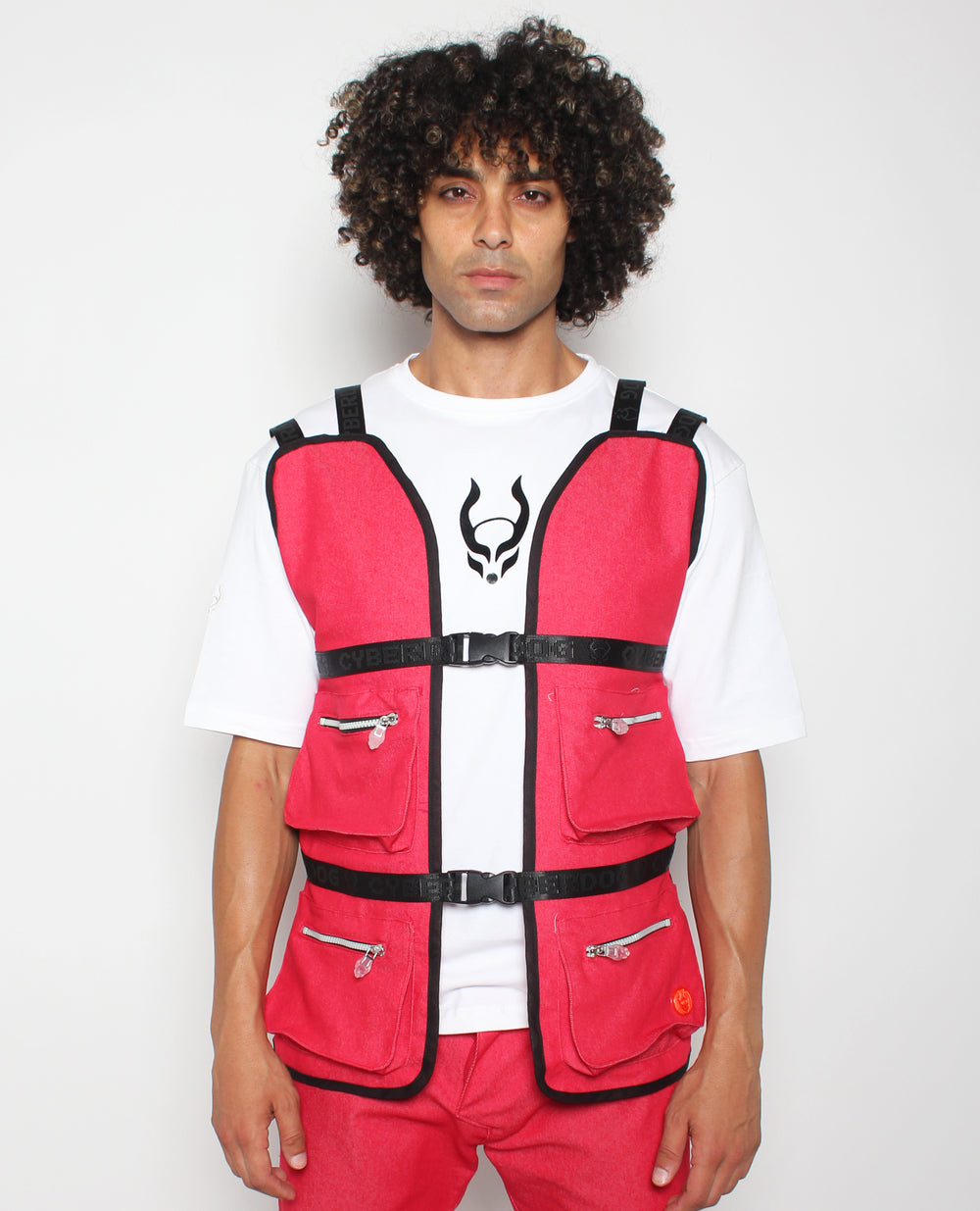 MULTI POCKET GILET / WAISTCOAT RED